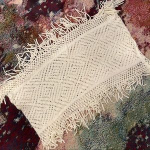 Cream Fringe Infinity Scarf